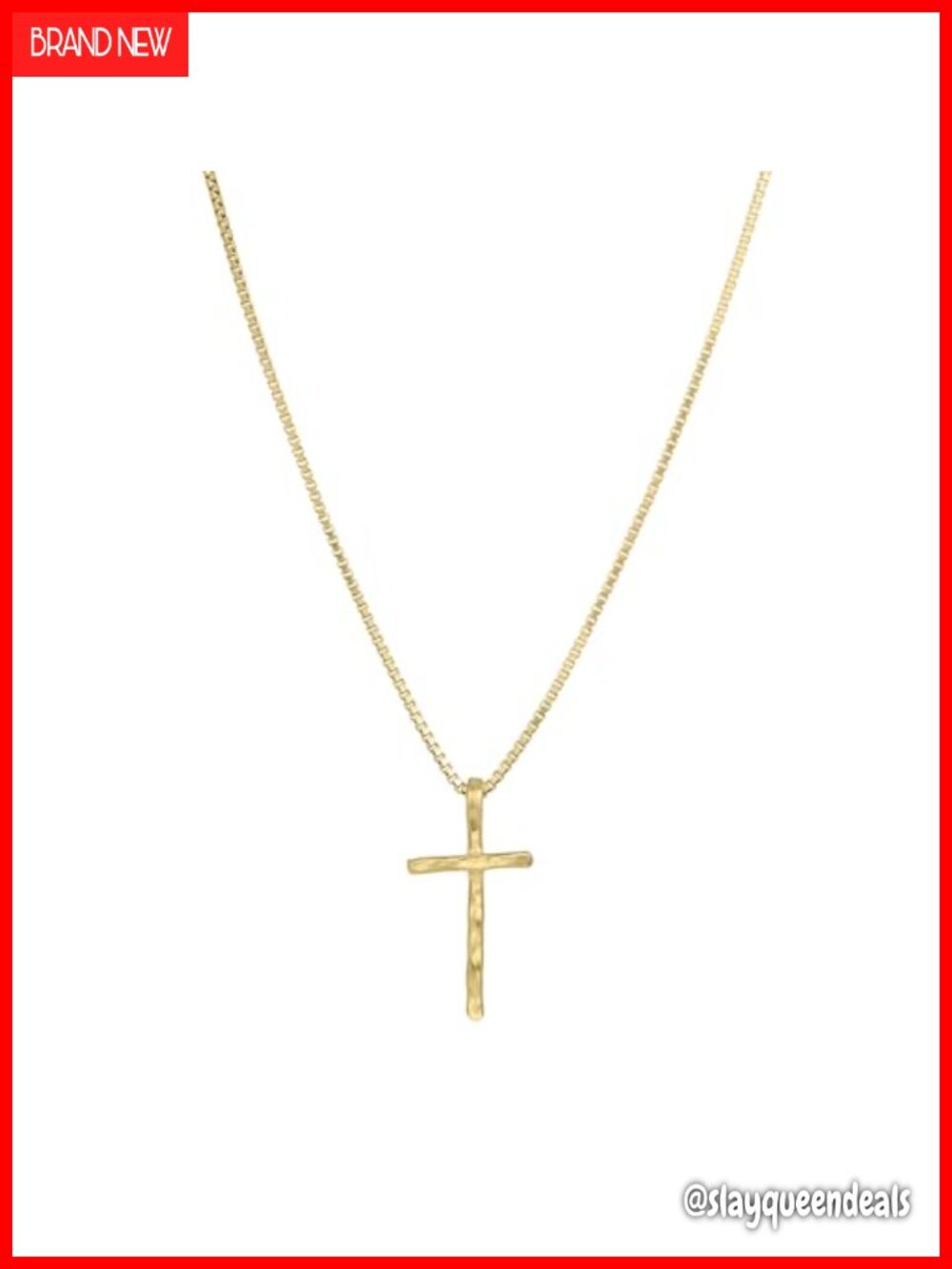 Skinny Cross Pendant Necklace Stainless Steel Box Chain 20 Inch